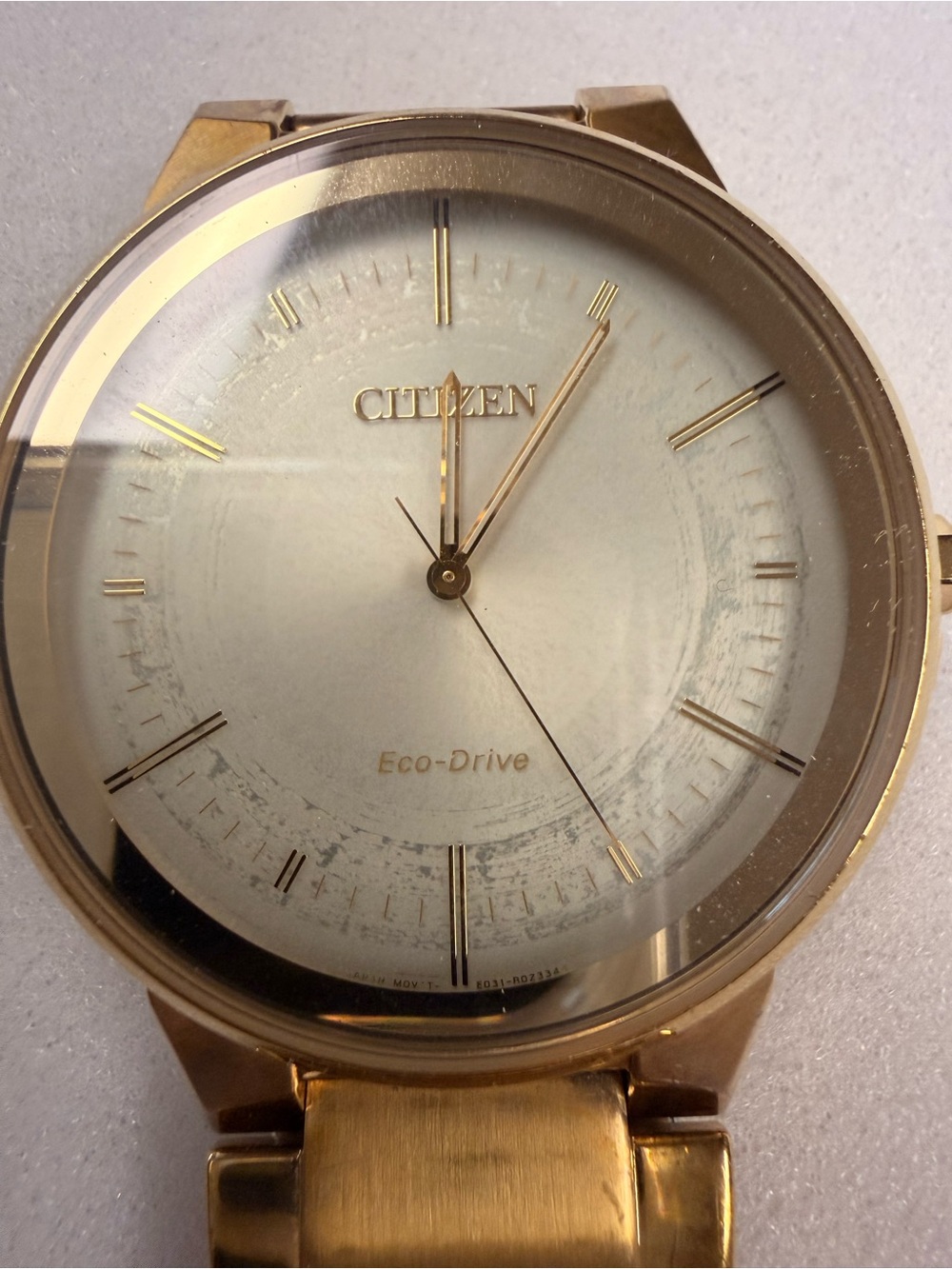 Citizen Axiom Eco-Drive Gold Tone Champagne Dial Watch Model BJ6512-56P - Picture 3 of 14